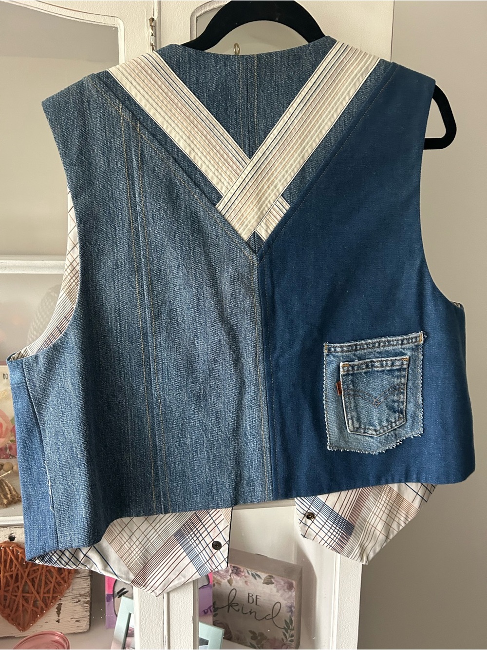 Handmade Jean vest - Picture 4 of 6